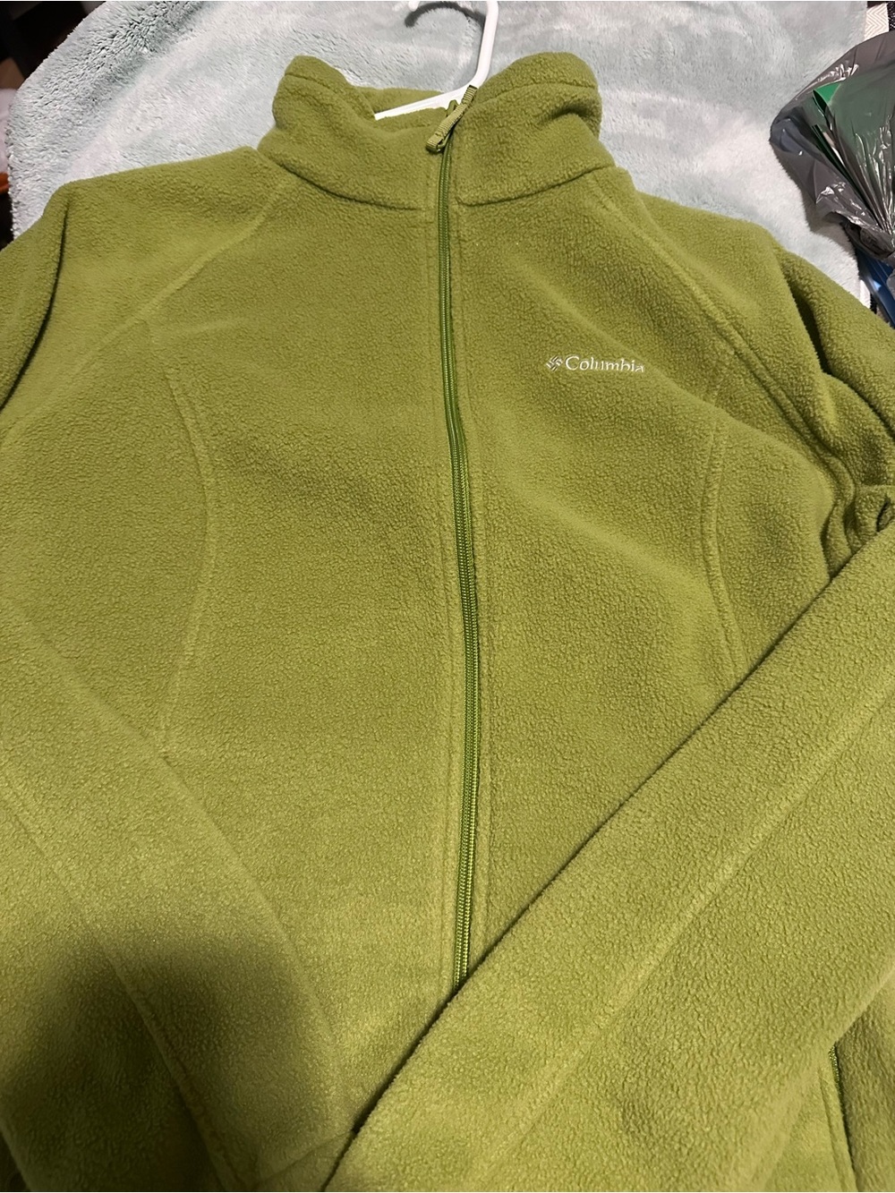 Columbia Light Olive Green Fleece Jacket